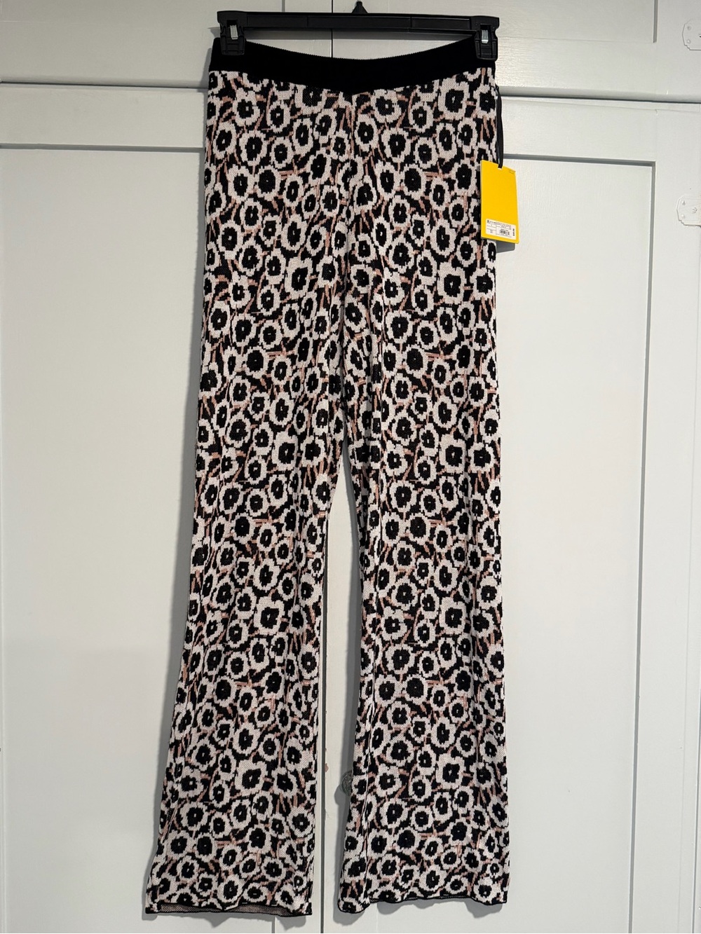 Diane Von Furstenberg x Target Collaboration Black & Tan Leopard Wide-Leg Pants